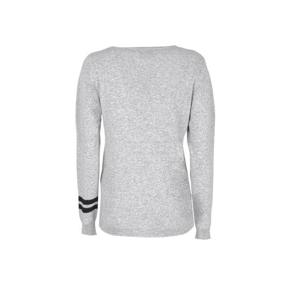 Crown of Edinburgh Cashmere Cashmere Sweater D Initial Long Sleeve Women Grey - Picture 5 of 6